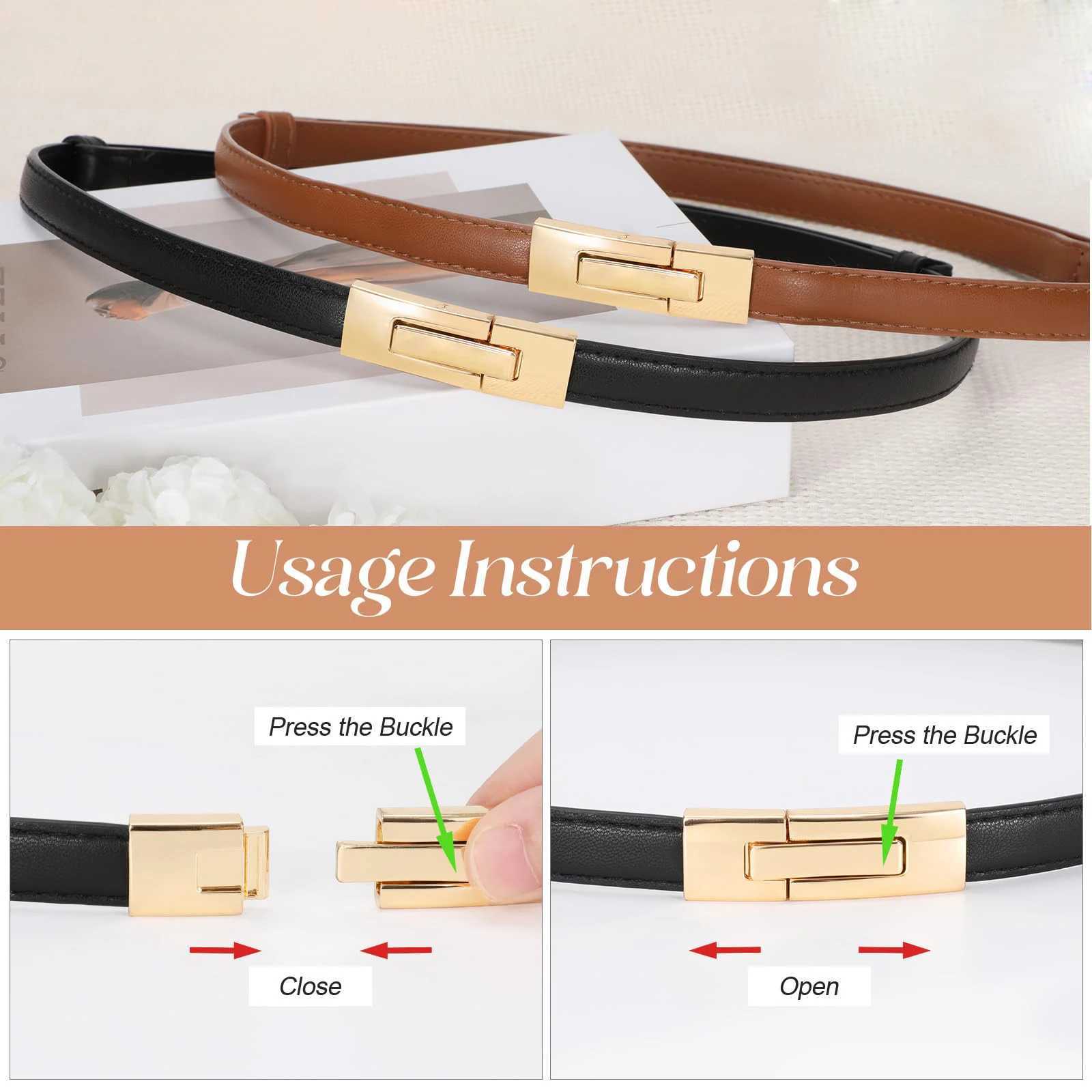 Authentic leather thin waistband can be matched with casual accessories such as dress straps tight corsets and adjustable metal buckles X241209