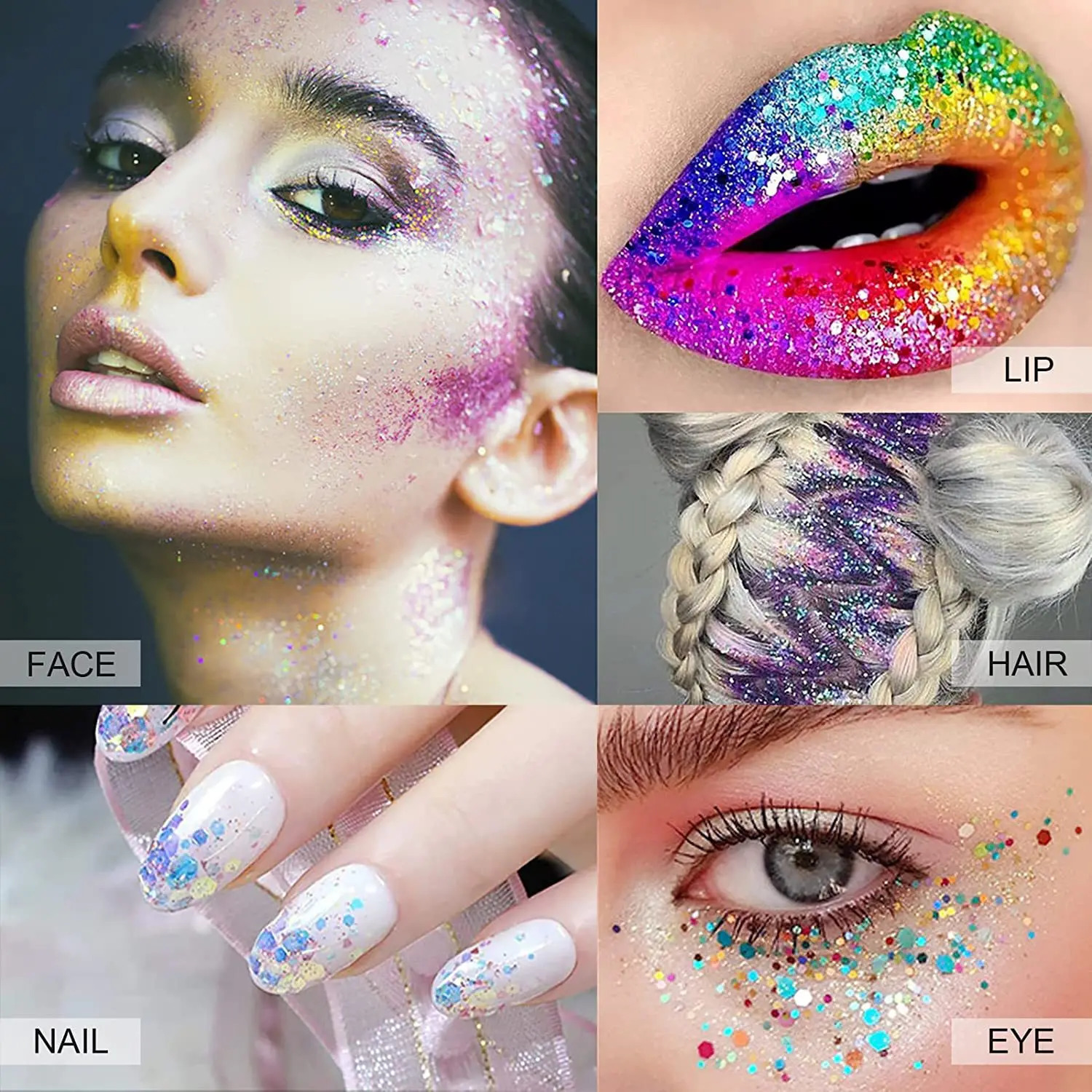 Handaiyan Nail Hair Body Face Eye Glitter Gel Art Loose Sequins Cream Chunky Glitter Eyeshadow Makeup Party Festival 241209