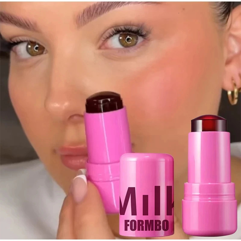 3-in-1 Milk Jelly Cheek Blush Tint Nourishing Moisturize Blusher Stick Lipstick Cream Lasting Matte Rouge Cheek Contour Cosmetic 241209