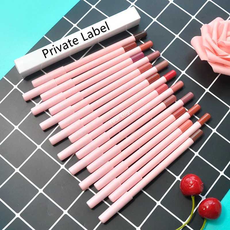 Lip liner Pink Pencil Custom Hot Sale Long Lasting Private Label White Tube 18 Colors Matte Lip Liner Nude ShadesXJ241209