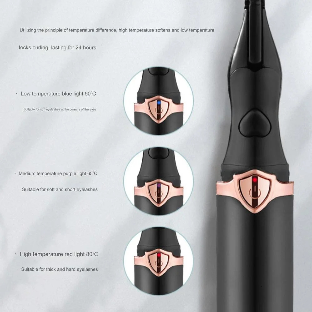 Electric Heated Eyelash Curler USB Rechargeable Eyelashes Curler Long Lasting Hold Women Makeup Beauty Tools 241209