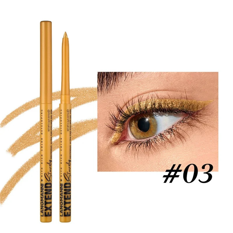 Waterproof Eyeliner Gel Pencil Gold Brown Lying Silkworm Pen Soft Easy Wear High Pigment Matte Eyeliner Lasting Shiny Eye Makeup 241209