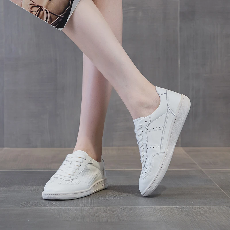 AIYUQI Women's Sneakers Autumn Genuine Leather Casual Shoes Women Strappy Flat Student Shoes Women