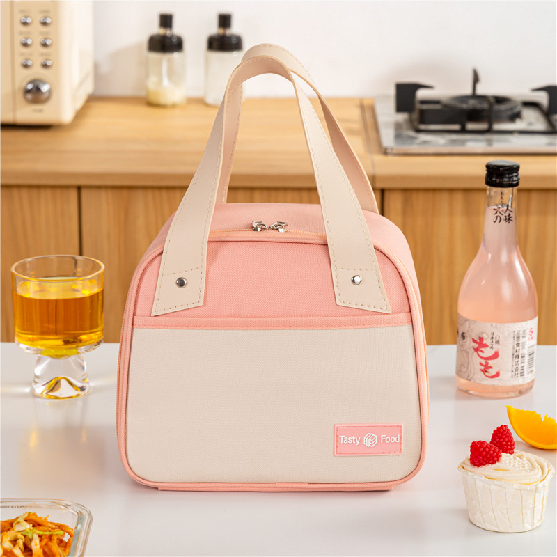 New trapezoidal insulated with thickened aluminum foil New lunch box, portable ice pack, office workers bring food, bento bag, front opening meal bag