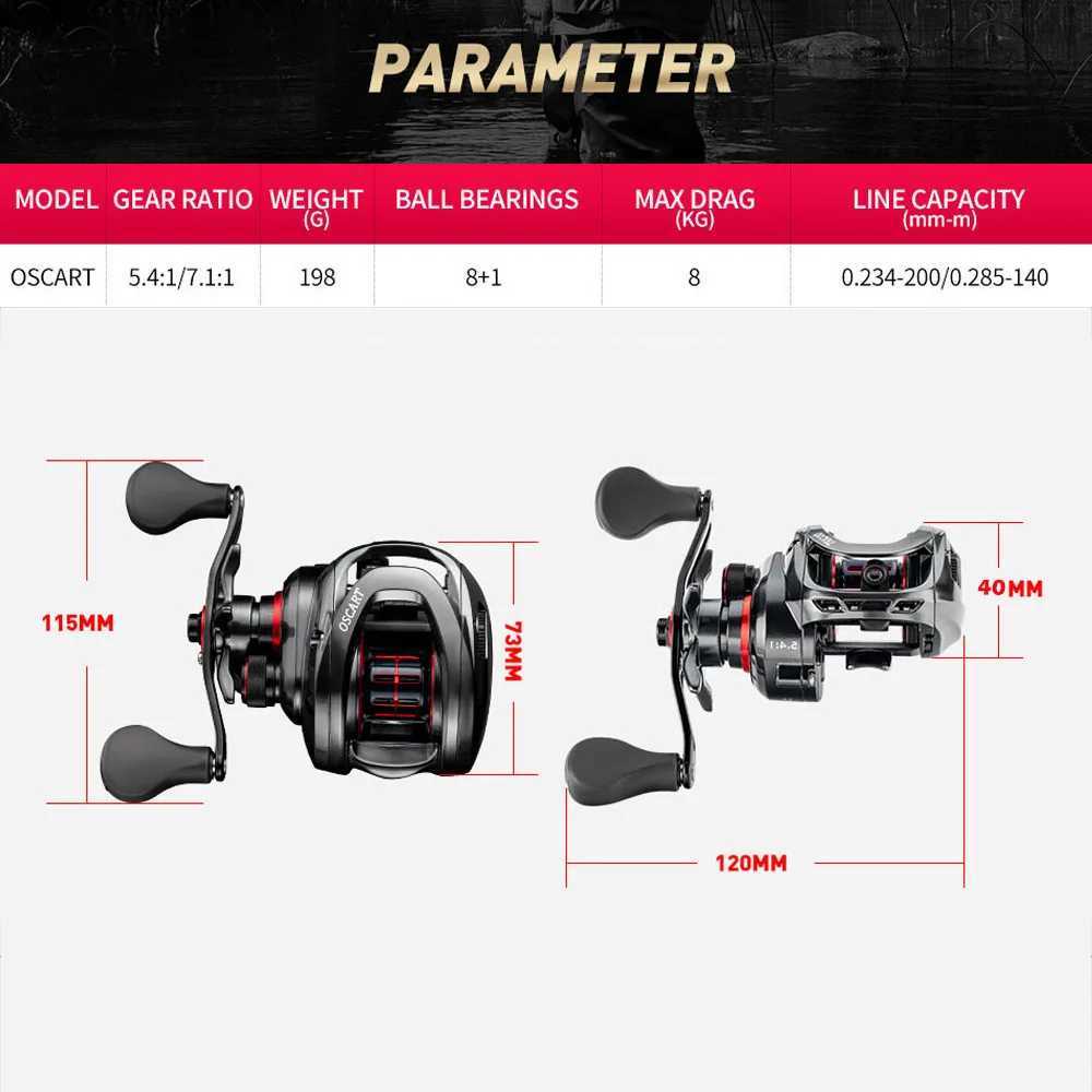 Saltwater Baitcasting Reel and Baitcaster 5.4 1 7.1 1 With Spare Spool Bait Casting 9BB Multiplier Coil Fishing Reel For OctopusXJ241209