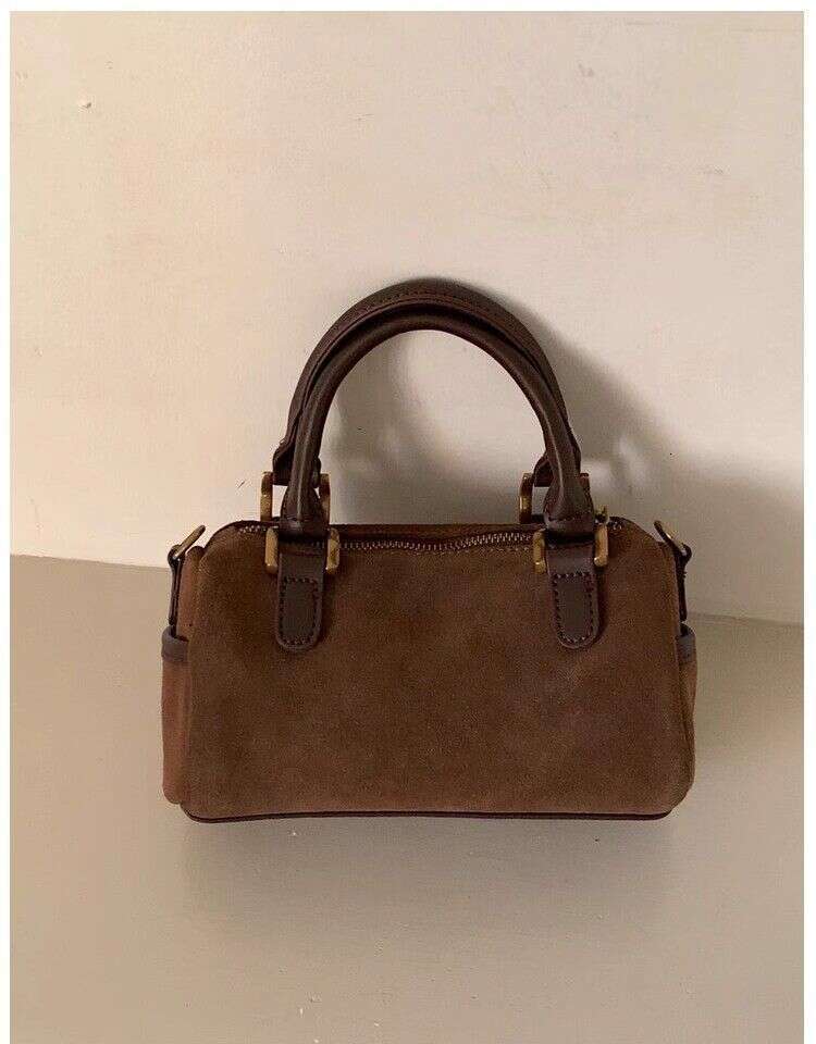 New Autumn And Winter Handbag, Retro Suede Versatile, Single Shoulder Diagonal Cross Small Pillow, Boston Bag, Fashionable Quality, Classic B2