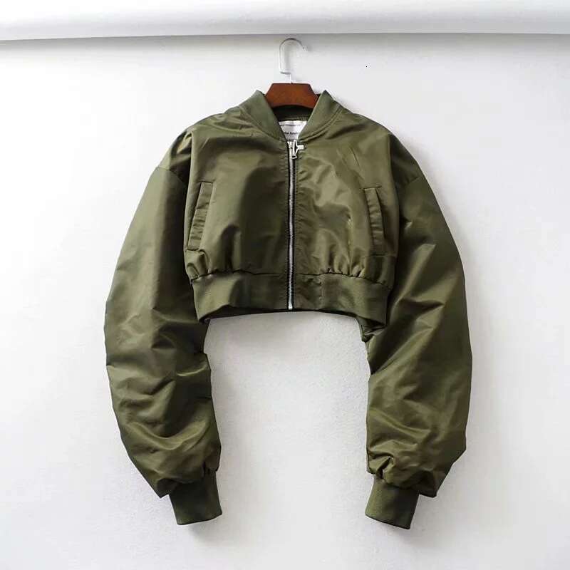 Early Autumn Solid Color Handsome Stand up Collar Short Zipper Pilot Women's Baseball Jacket, Top Trendy 2024 New Style, Unique and Elegant Cloth