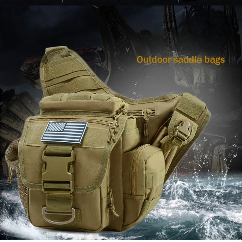 Outdoor Tactical Backpack Saddle Bag Single Shoulder Straddle Bag Outdoor Travel Tactical Fanny Pack for Cycling Pography 241209