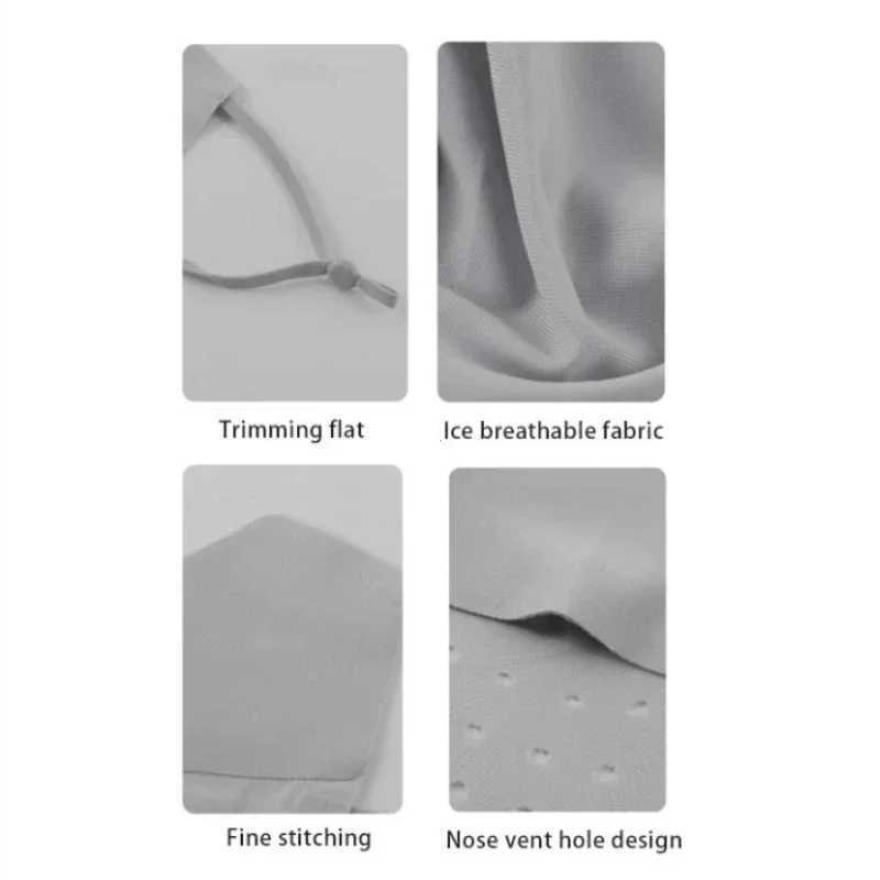 3pcsIce Silk Face Mask Uv Sun Protection Summer Adjustable Breathable Men Women Outdoor Running Cycling Sports MaskXJ241209