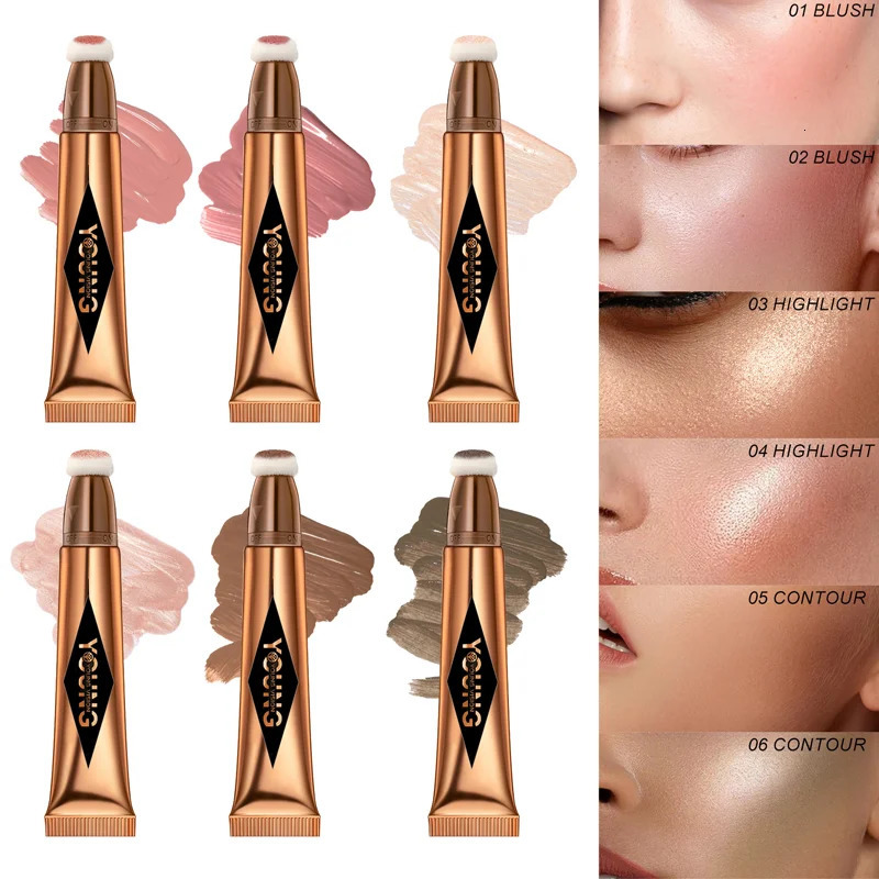 Multifunctional Liquid Blush Face Contour Highlight Eye Shadow Stick durable waterproof silky all-in-one creamy texture 241209