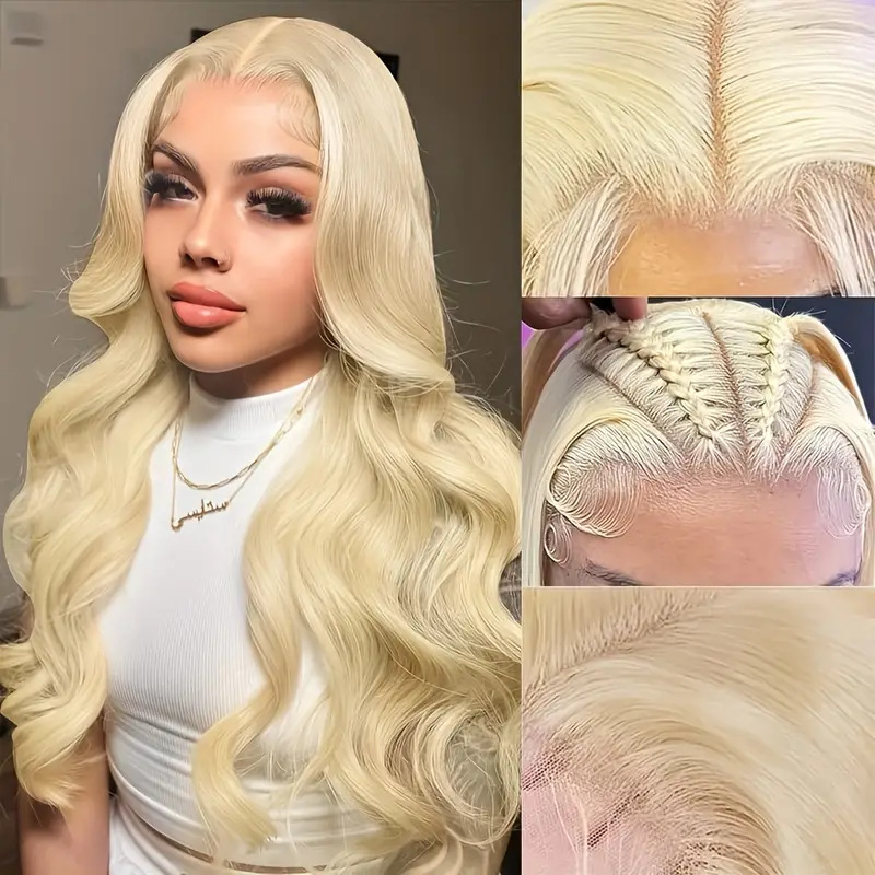 Blonde 613 Big Curly Human Hair Wigs 200Ddensity Preplucked Hairline Naturally 13x4 HD Lace Part Wig For Black Women Straight Closure Wig Ready To Wea