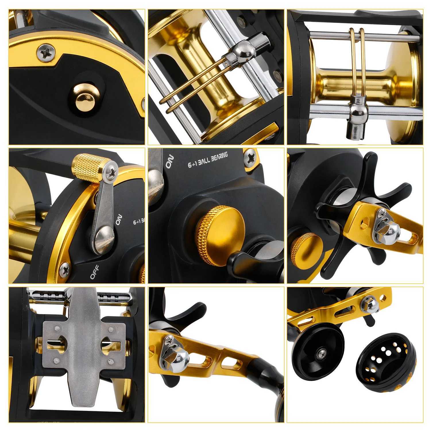 Sougayilang Trolling Reel Saltwater vel Wind Reel Drag Reels Boat Fishing Ocean Fishing for Sea Bass Grouper Pesca 6+1BB/4.1 1XJ241209