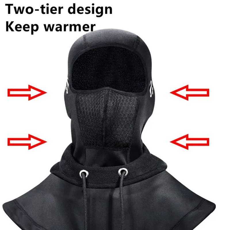 3pcsMotorcycle Winter Cycling Mask Neck Warmer Hood Fleece Thermal Keep Warm Windproof Balaclava Ski Full Face Mask Hat Headwear NEWXJ241209