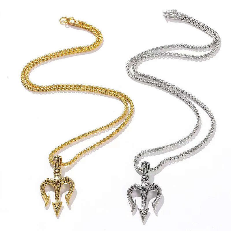 Personalized Fashion New Simple Hip Hop Sea God Trident Necklace Hot Selg Jewelry Pendant