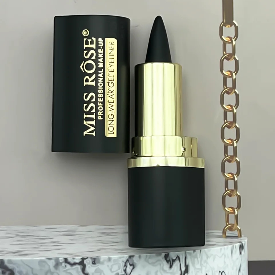 olid Eyeliner Cream Black Eyeliner Gel Stick Fast Drying Waterproof Eyeliner Dual Use For Dark Lip Liner Pen 241209