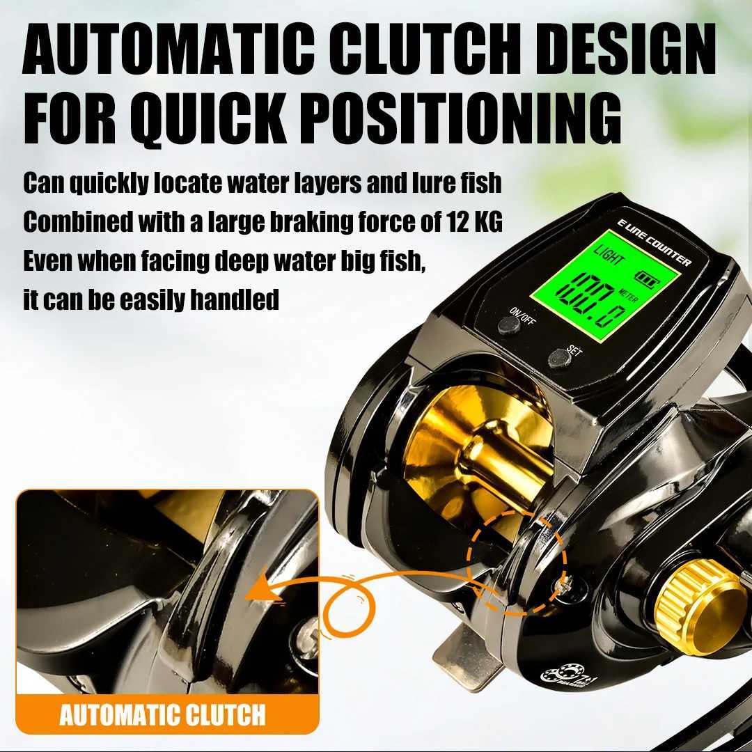 Aluminum Alloy Surf Fishing Reel with Ectronic 6.3 1 High Speed Ratio Powerful 12kg Drag Digital DisplayXJ241209