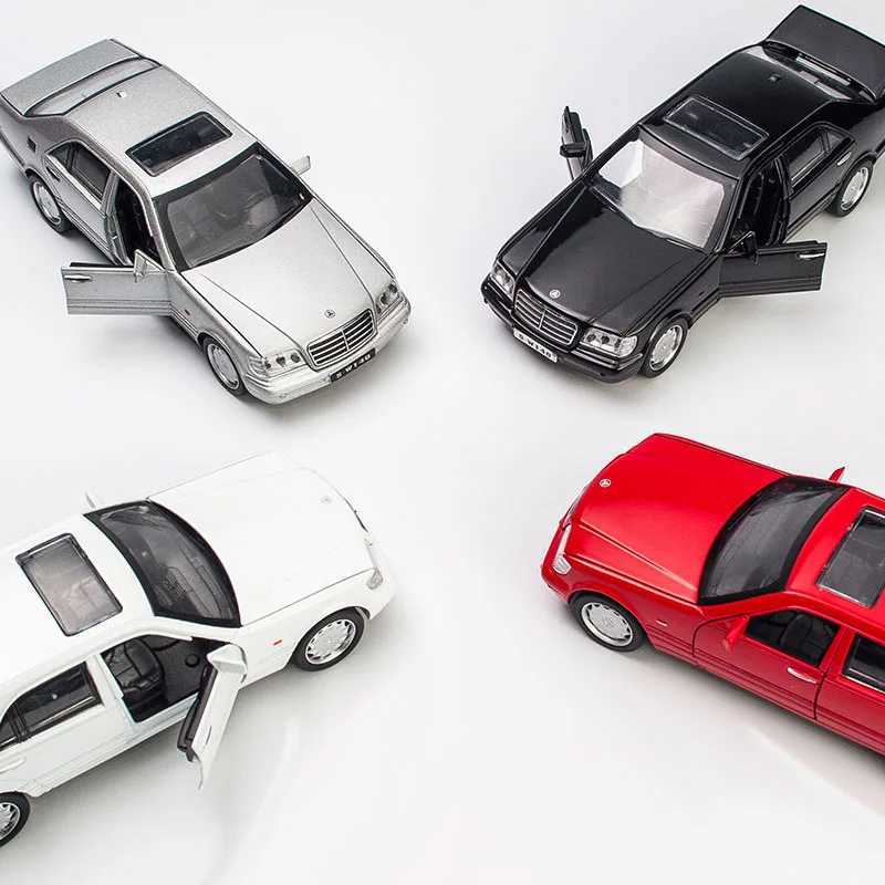 1/32 Mercedes Benz W140 Classic Toy Car Model Die Cast Alloy Miniature Sound and Light Pull Back 1 32 Childrens Series Gift X241209