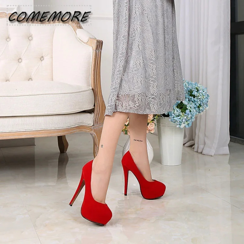 Super High Heel Womens Shoes Waterproof Platform Shoes Nightclub Fine with Sexy Spring Large Size High Heel Wedding Shoes 35-46 241209