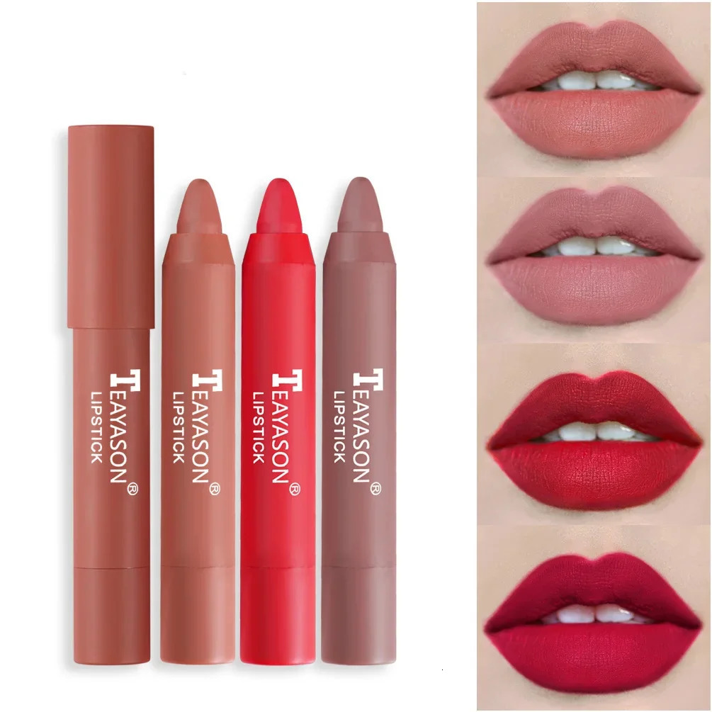 Nude Series Velvet Matte Lipstick Pencil Waterproof Long Lasting Red Lip Stick Non-Stick Cup Makeup Lip Tint Pen Cosmetic Makeup 241209