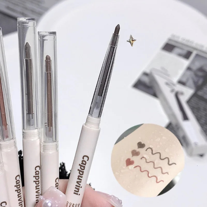 Soft Eyeliner Gel Pencil Waterproof Lying Silkworm Eyelid Pen Natural Brown High Pigment Matte Eyeliner Lasting Eyes Makeup 241209