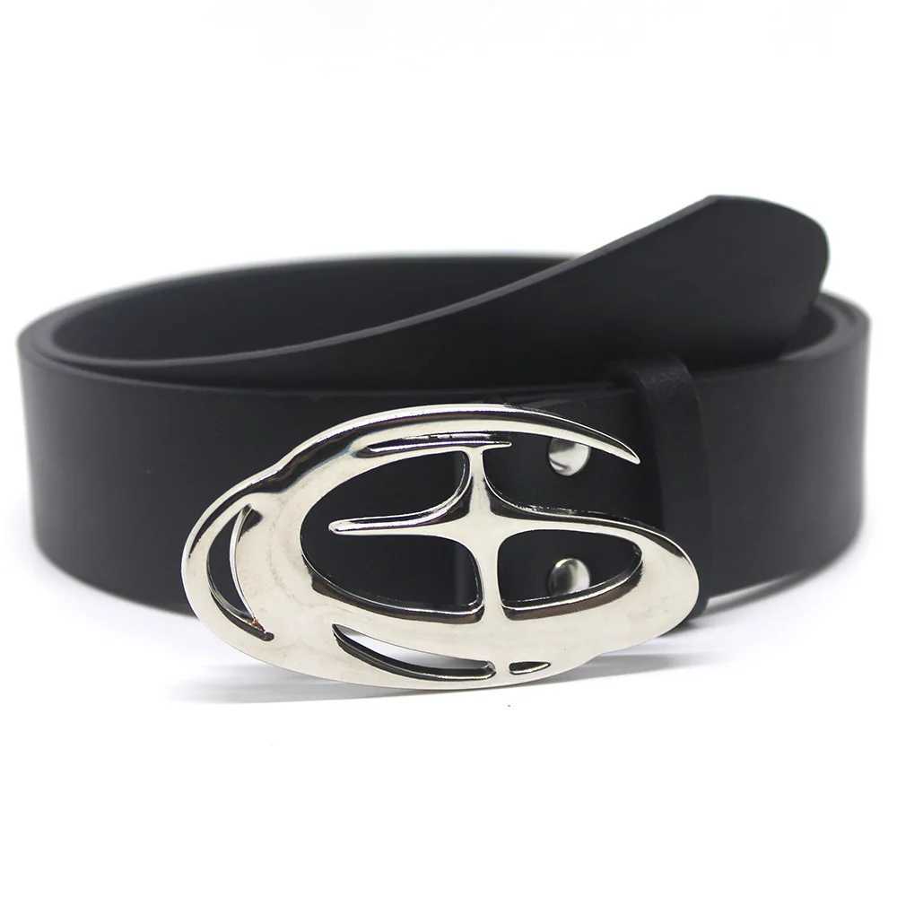 Punk Moon Star Buckle Design Cross Metal Retro Gothic Mens Y2k Belt Pu Leather Belt Jeans Pants Decorative Belt X2412091