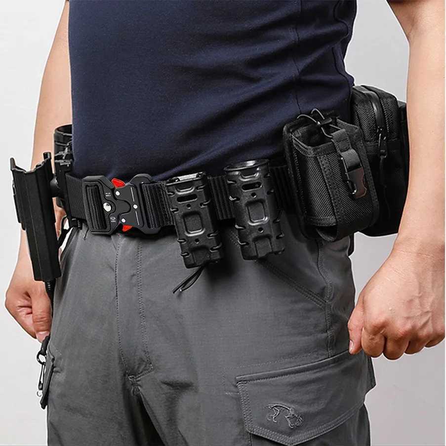125cm mens outdoor hunting Mtifunctional belt buckle high-quality nylon belt cobra training canvas belt X241209