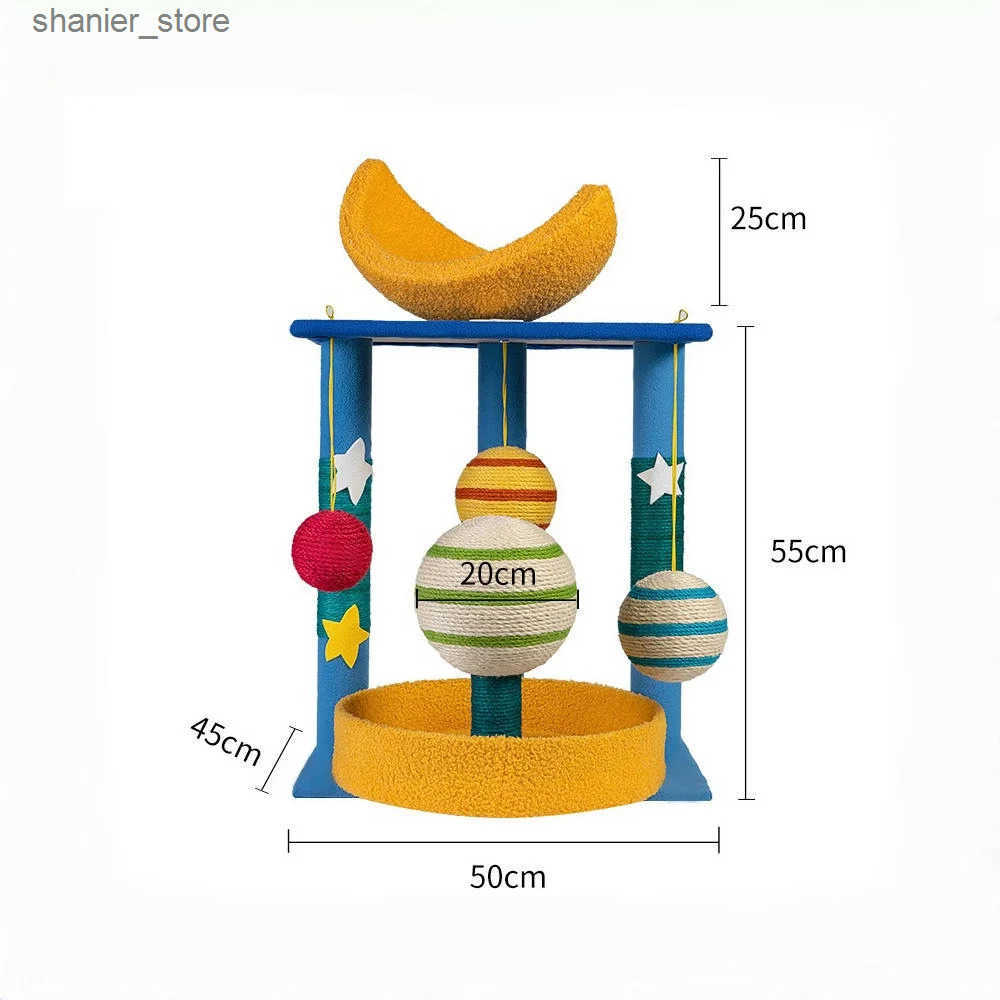 Cat Floor-to-Ceiling Cat climbing frame cat scratch board integrated wear-resistant cat frame vertical sword pole scratch column starry sky toy cat Sp