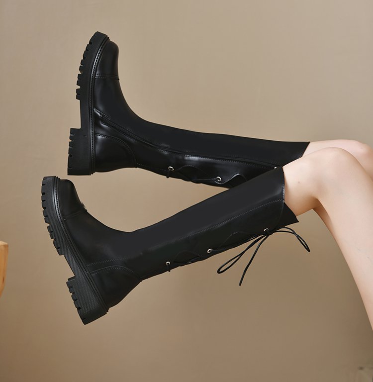 Women Boots:Winter Fashion Long Boots Slim New Trendy Thick Sole Anti-slip Comfort Warm,Black/Brown,Free shipping