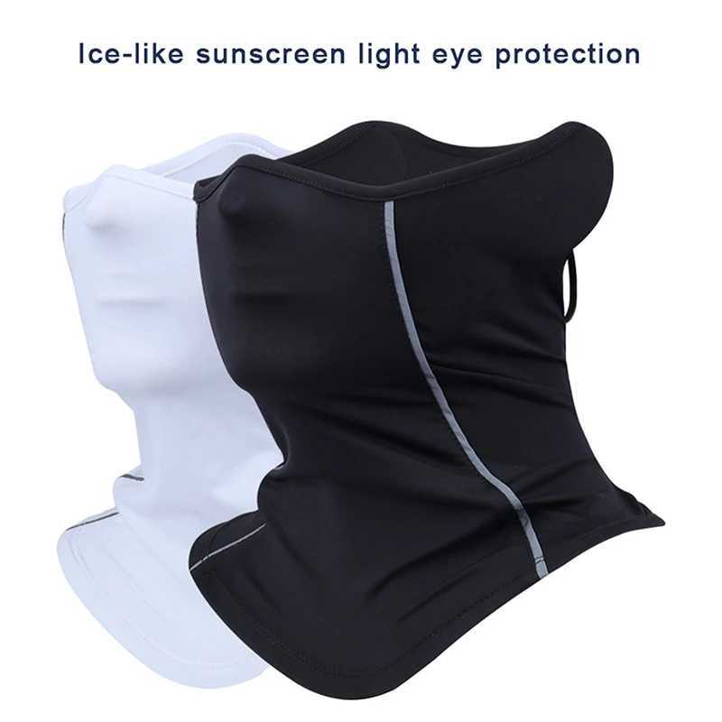 3pcsReflective Nigh Riding Half Face Mask Summer Ice Silk Sunscreen Dust-proof Neck Collar Scarf Sports Bandana Men WomenXJ241209