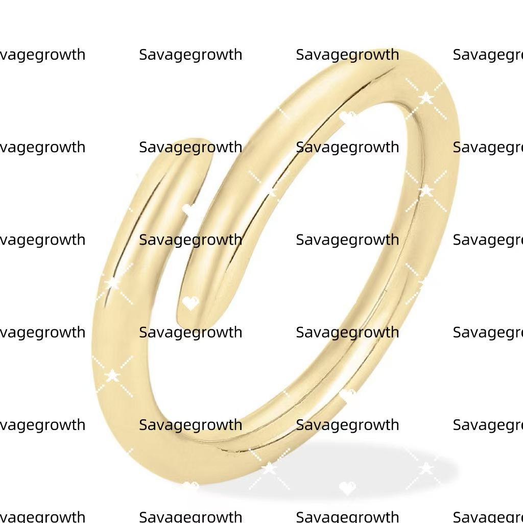 New Elegant Unisex Gold Nail Ring Designer Ring Fashion Couple Bangle Gold Ring Jewelry Valentine's Day Gift