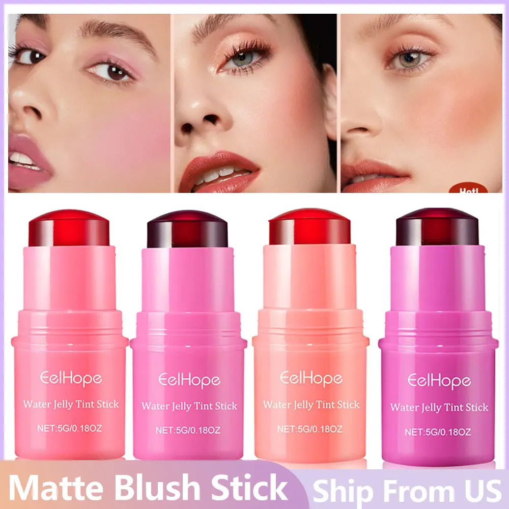3in1 Lipstick Matte Blush Stick Makeup Waterproof Long Lasting Cheeks Eye Lip Monochromatic Multi Stick Female Makeup Products 241209