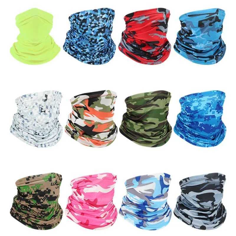 3pcsUV Protection Scarf Ice Silk Face Cover mask Neck Tube Quick-drying Outdoor Fishing Cycling Magic Motorcycle Breathable BandanaXJ241209
