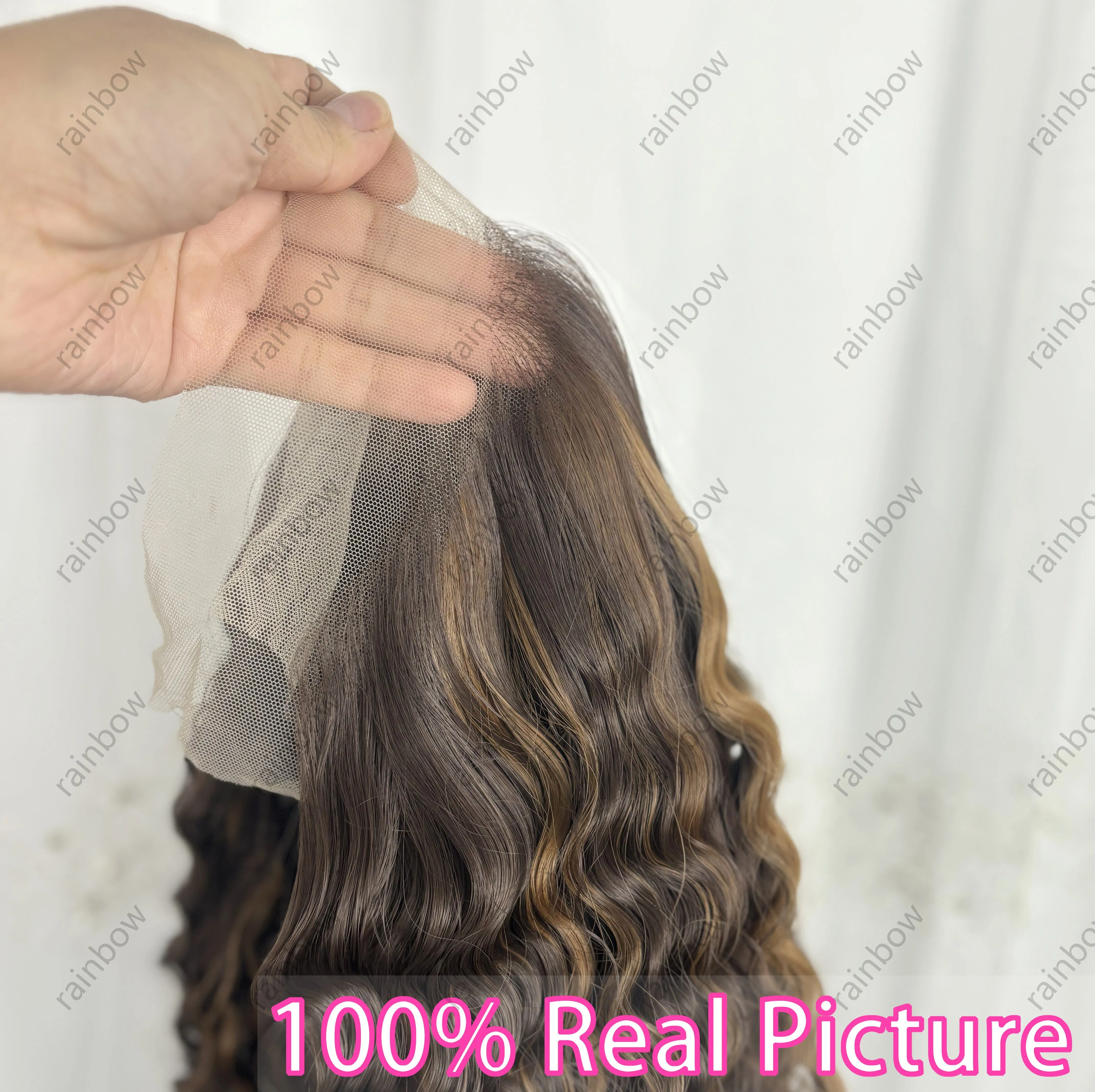 13x4 Lace Body Deep Wave Wigs Look Like Human Hair Brazilian Closure Wigs 32inch Frontal Lace Part Wig for Women Black 280 Density Heat Resistant Glue