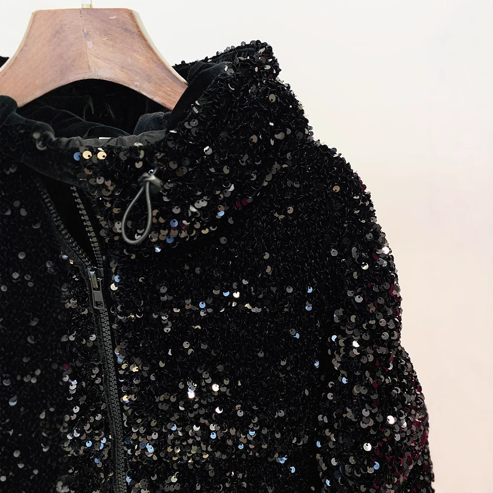 Bg White Duck Down Winter Jacket: Veet Glitter, Extra Warm