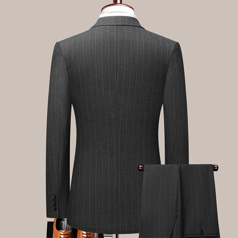 G1134 High-end striped men's suit business casual formal wear professional wedding groom dress slim fit best man suit