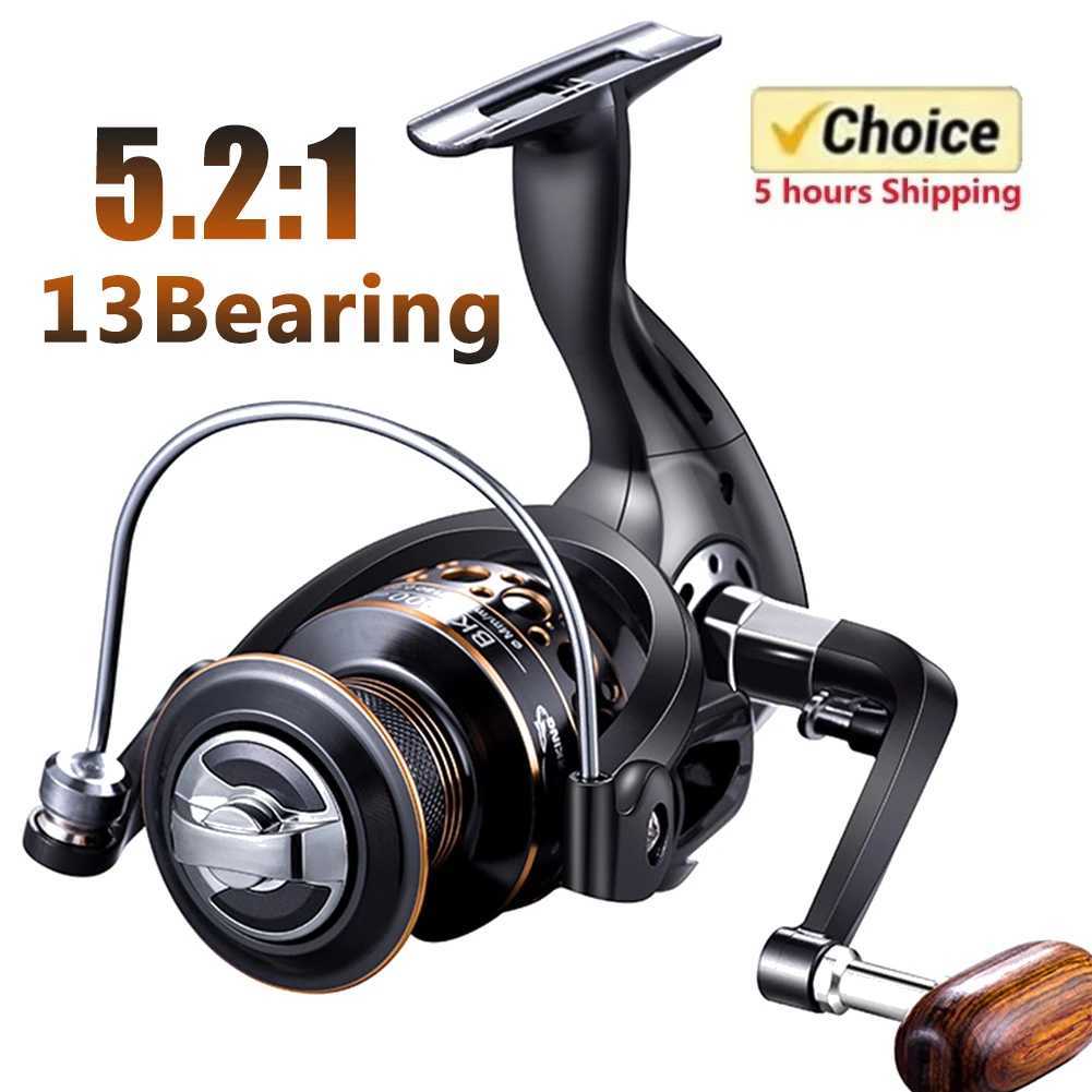 Innovative Water Resistance Spinning Reel 13 Bearings with Wood Hand Saltwater Fishing Reel Long Cast Offshore Trolling ReelXJ241209