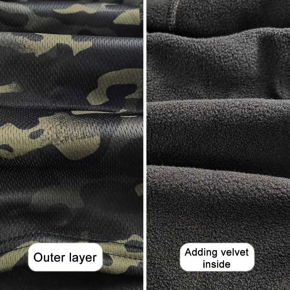 3pcsWinter Fleece Warm Camouflage Balaclava Outdoor Cold-proof Ski Cycling Full Face Mask Motorcycle Mask Helmet LiningXJ241209