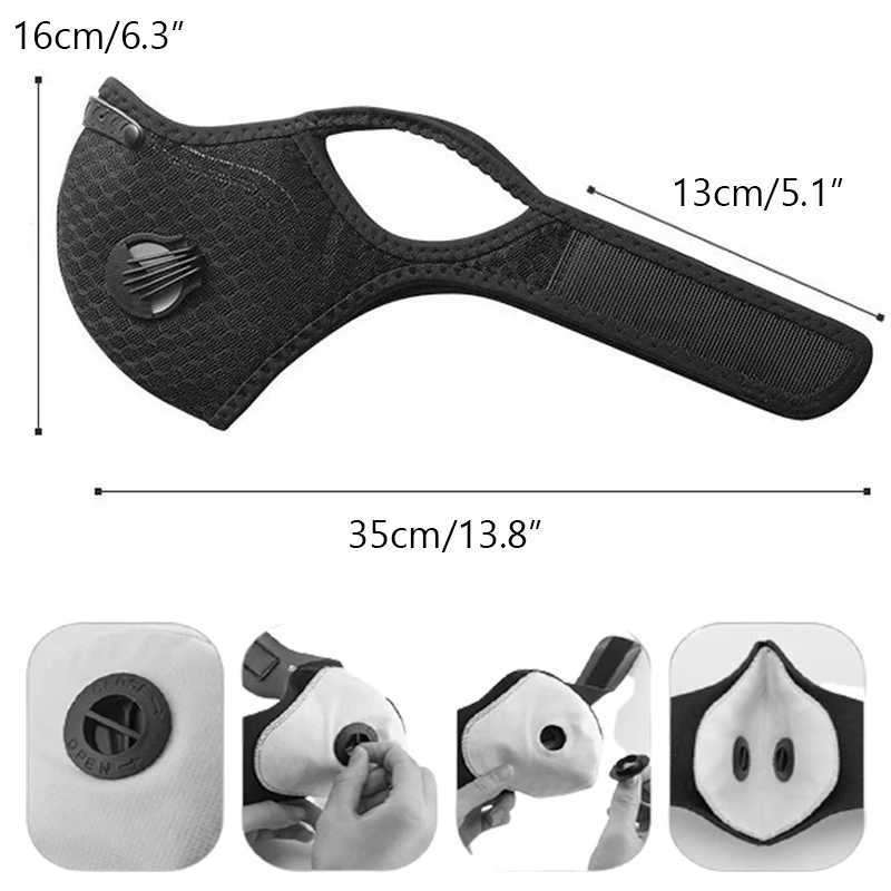 3pcsSport Face Mask Activated Carbon Filter Riding Mouth Cover PM 2.5 Dustproof Reusable Washable Cardio Sports Mask Cubre BocasXJ241209