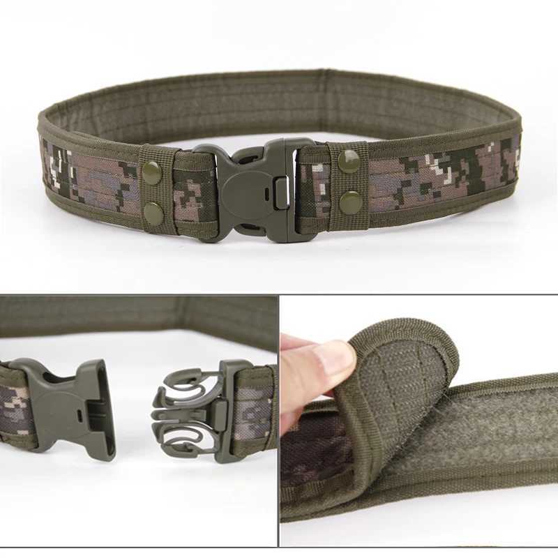 Quick release tactical belt new military Cbat belt fashionable mens canvas belt mens outdoor hunting camouflage 130cm X241209