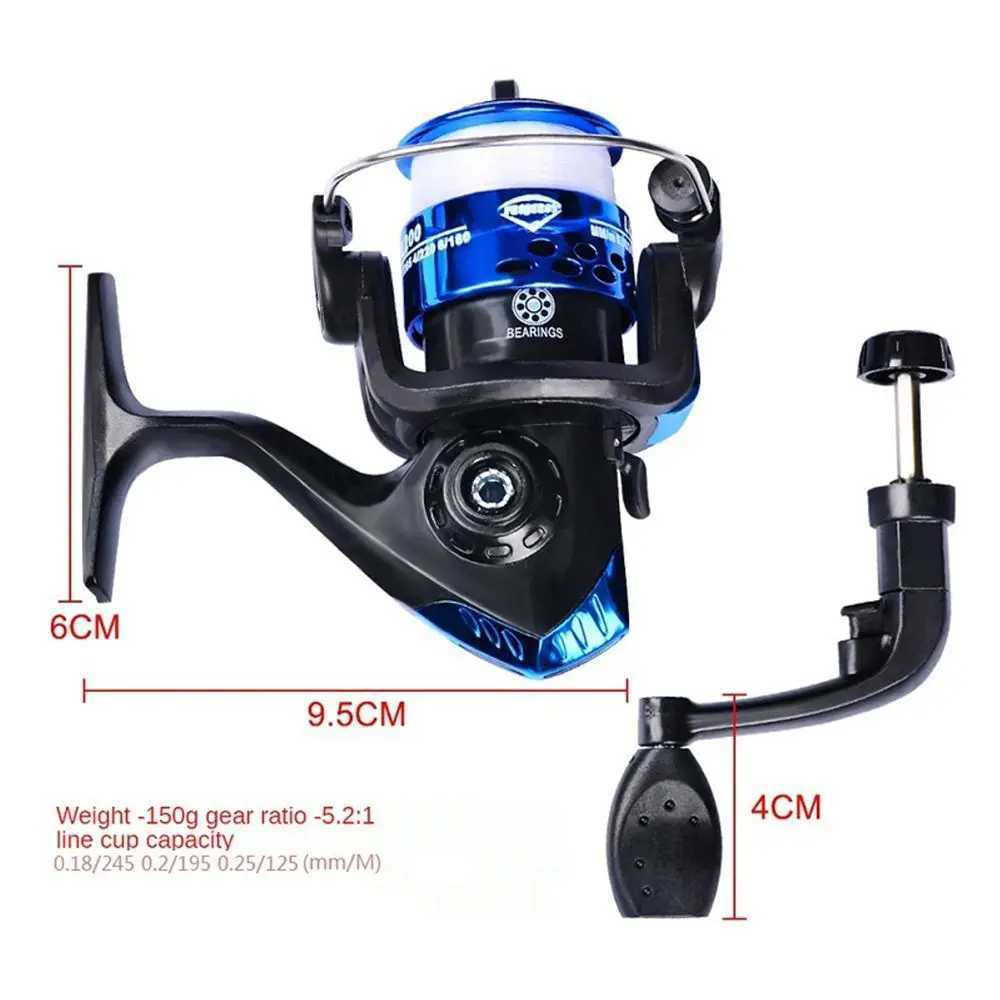 Portab Drag Fish Wheels Ultralight Fishing Reel Gear Ratio 5.2 1 Spinning Reel With 60m Fishing Line Angling SuppliesXJ241209