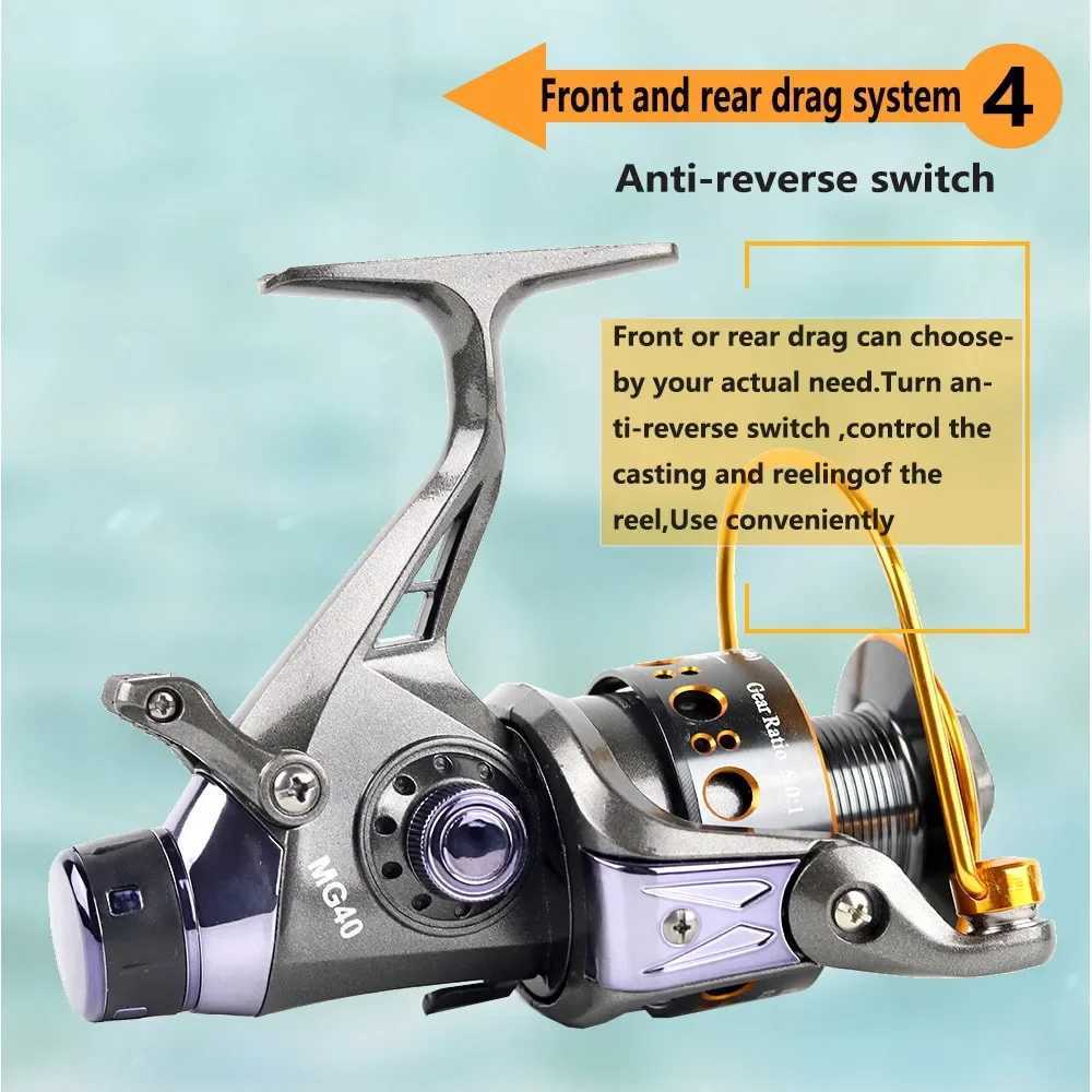 New 30 40 50 60 Doub Brake Design Fishing Reel Super Strong Carp Fishing Feeder Spinning Reel wheel fishing MG Big FishXJ241209