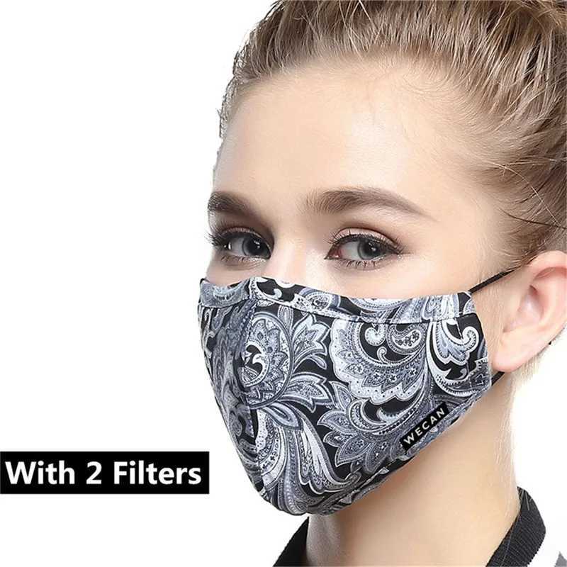 Kpop Cotton Black Mask Mouth Face Mask Anti Dust Mask with 2pcs Activated Carbon Filter Korean facemask Washable Face MaskXJ241209