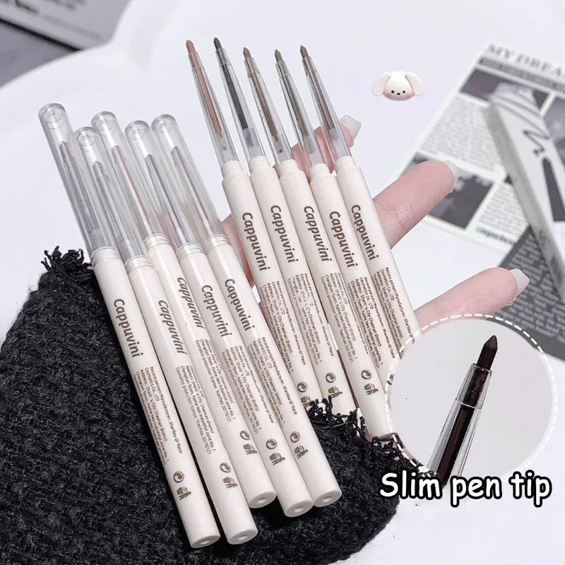 Soft Eyeliner Gel Pencil Waterproof Lying Silkworm Eyelid Pen Natural Brown High Pigment Matte Eyeliner Lasting Eyes Makeup 241209