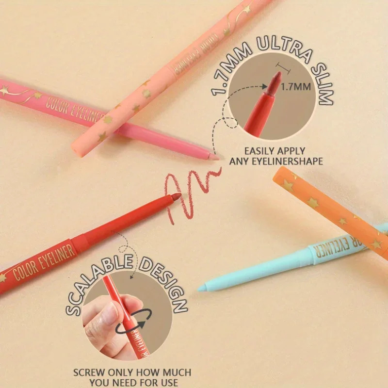 Colorful Eyeliner Gel Pencil Waterproof Lasting Easy To Wear Eyes Beauty Makeup Natural Matte Lying Silkworm Eye Liner 241209