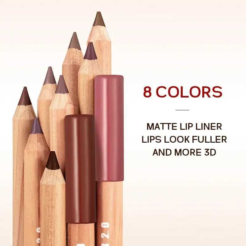 Velvet Matte Lipstick Pencil Brown Lip Liner Pen Smooth Rose Red Pigment Lasting Waterproof Non-stick Cup Professional Lip LinerXJ241209