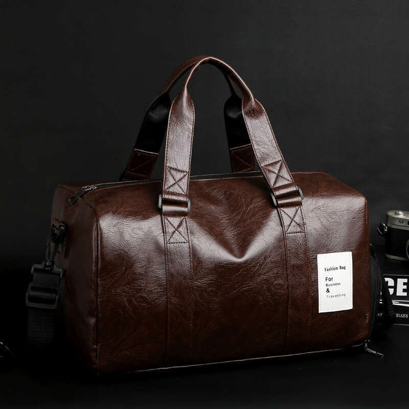 Leisure fitness large capacity outdoor handbag, diagonal cross PU travel yoga bag, men's shoulder bag