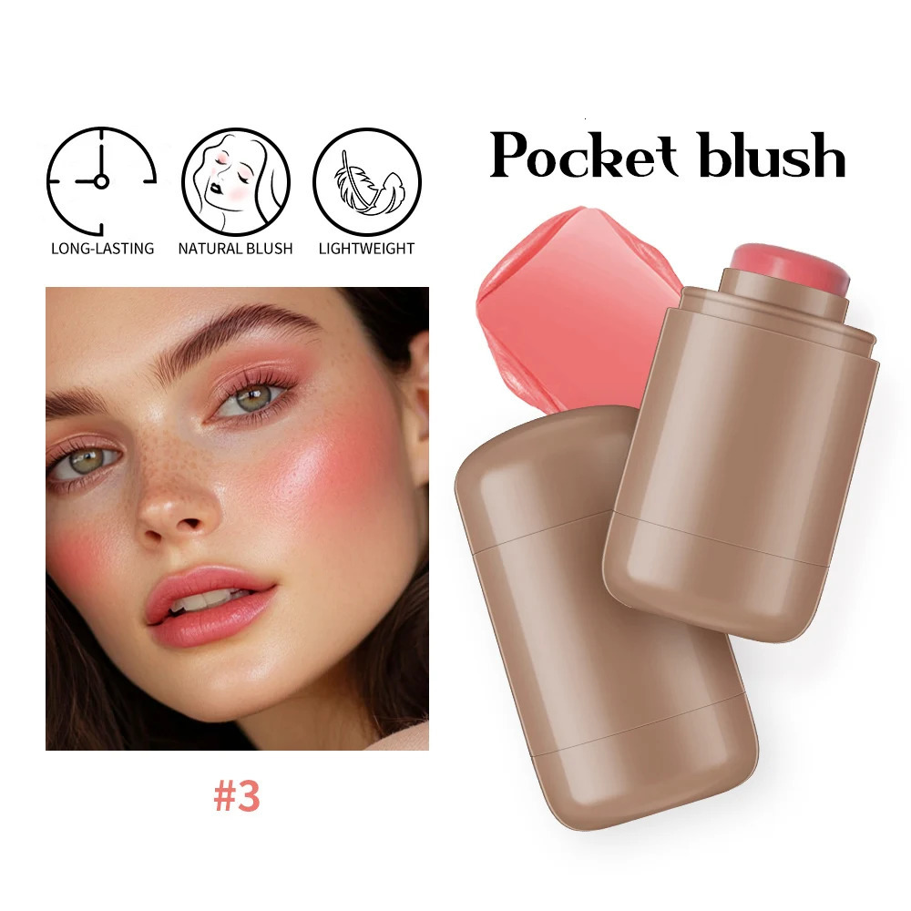 Magic Blush Stick 3-in-1 Cheek Lip Tinted Moistured Blush Stick Silky Brighten Blush Cream Blusher Cosmetics Tubes Matte Contour 241209