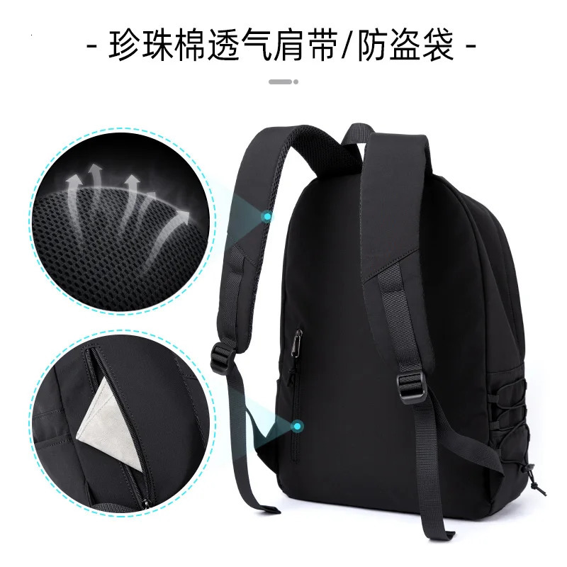 Mens Backpack Oxford Waterproof 14 inch Laptop Unisex Casual Mochila Sports Travel Zipper Lightweight Rucksacks 241209