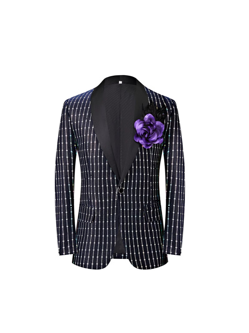 k899 Autumn Men's Slim Suit Jacket Banquet Host Dress Suit Set High Quality