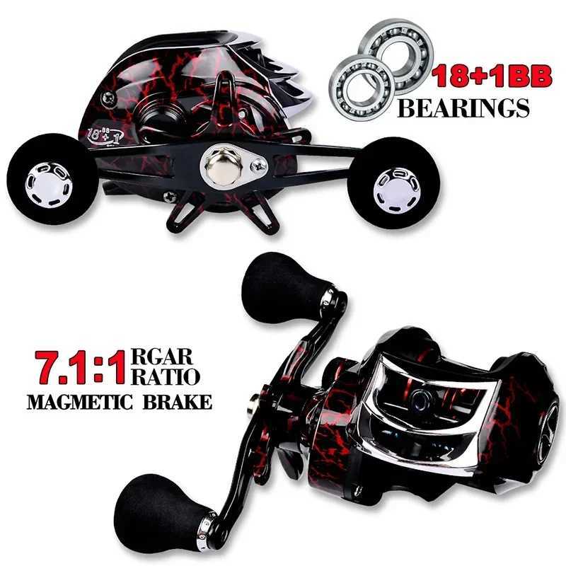New JAPAN 18+1BB Dual Brake Syst Baitcasting Reel 8KG Max Drag 7.1 1 High Speed Fishing Reel for Carp Bass(Give Gifts)XJ241209